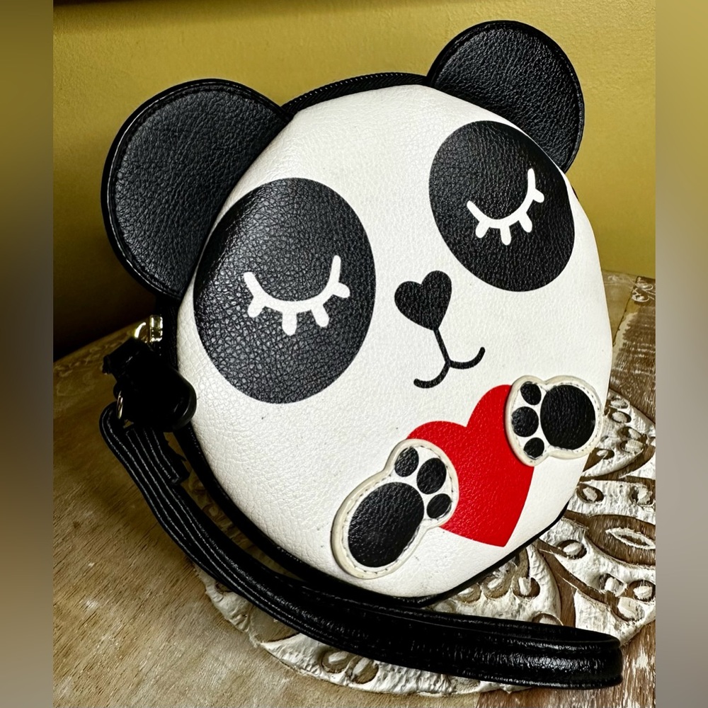 EUC Betsey Johnson “Luv Betsey” Panda Face Wristlet. Excellent Condition